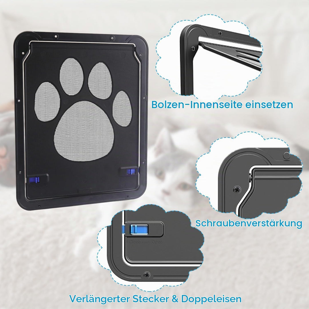 Katzenklappe Innentür Aussentür Hundeklappe für Fliegengitter Hundeklappen für Türen Fenster mit Mag