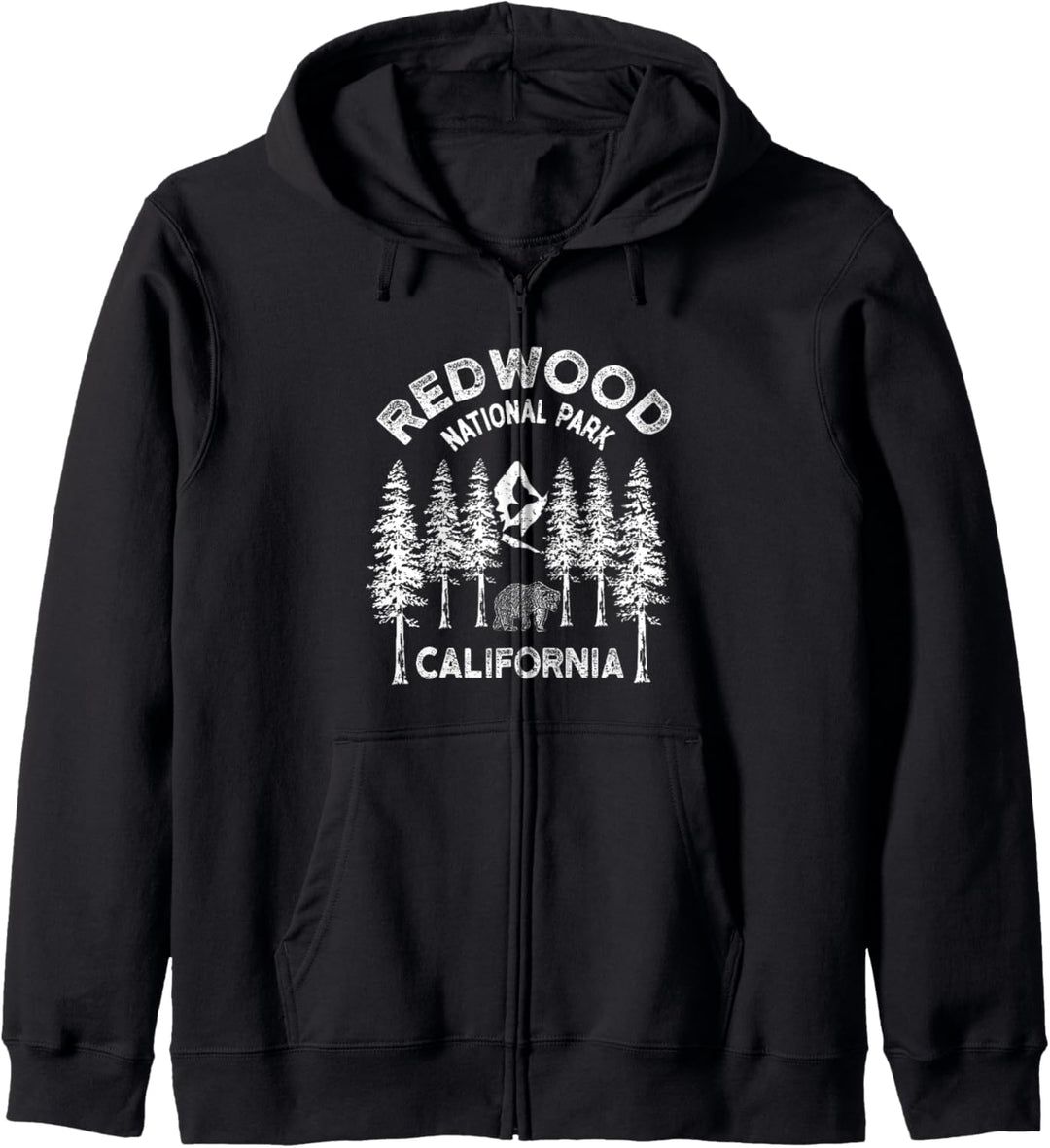 Redwood-Nationalpark, Kalifornien, Vintage-Stil, Kalifornien, Redwood Kapuzenjacke