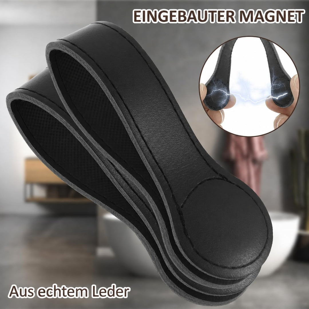 4 Stück Magnetische Handtuchclips,Handtuchhalter Leder,Leicht Zugänglicher Handtuchaufhänger,für Küc