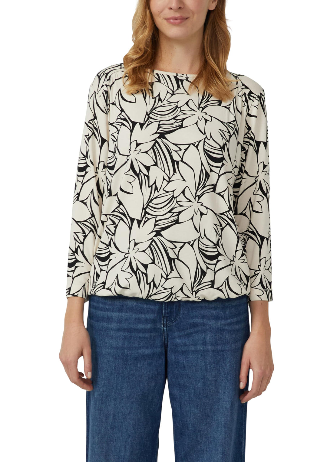 s.Oliver 3/4-Arm Shirt im O-Shape 44 99a4_helles Beige, 44 99a4_helles Beige