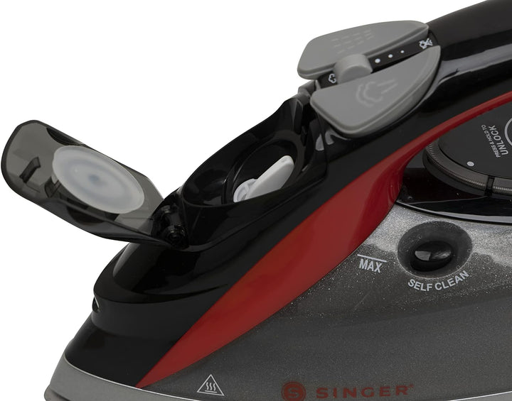 Singer 220435104 STEAMLOGIC Plus 7070 Dampfbuegeleisen Rot, Schwarz 3100W, Colour, S