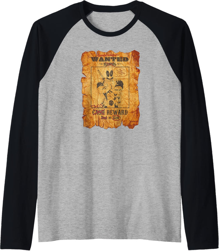 Marvel Deadpool Wanted Poster Raglan