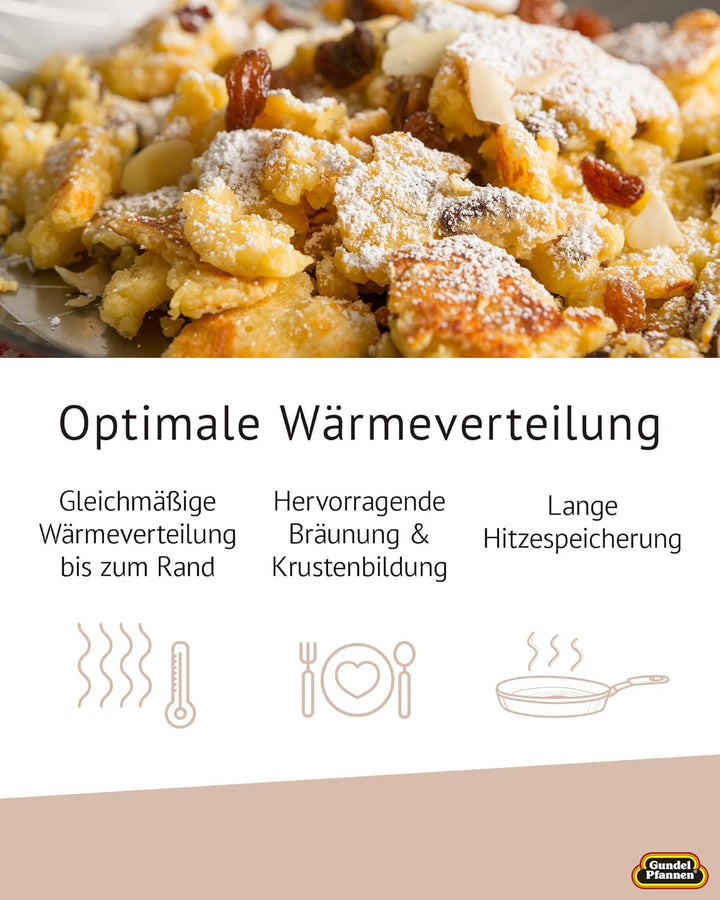 Original Gundel GUSS-BRATPFANNE INDUKTION hoch, Ø 32 cm, Höhe 7,5 cm, BIOTAN-Oberfläche, PFOA-frei,