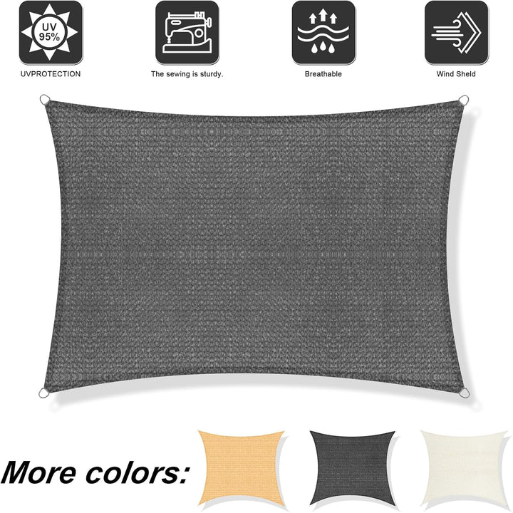 Sunnylaxx 3x3m Sonnensegel Quadrat, Sonnenschutz Sunsegel Color Anthrazit, 95% UV-Schutz,für Aussenb