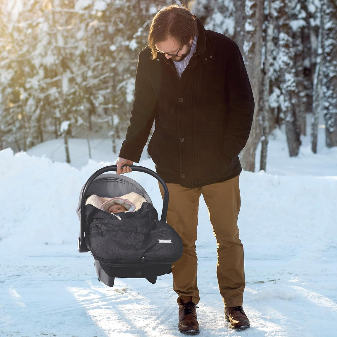 Orzbow Fusssack Babyschale Winter,Universell Einschlagdecke Babyschale mit Verstellbarem Kragen,Warm