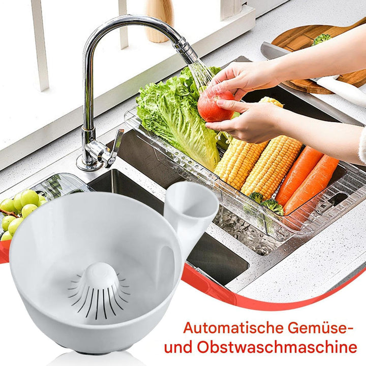 Fruit Washing Bowl with Strainer, Automatic Vegetable Washer, Multifunctional Food Storage Basket fo