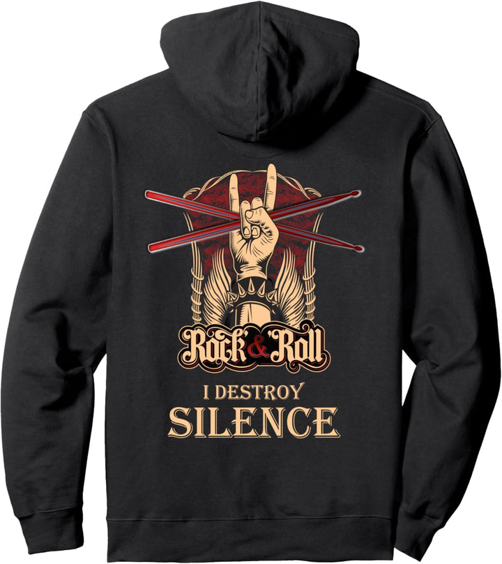 Drummer destroy Silence, Drumsticks Schlagzeug Schlagzeuger Pullover Hoodie