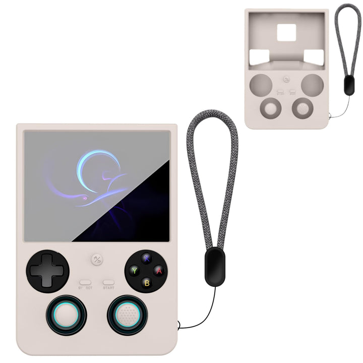 Silikonhülle für Anbernic RG477V Retro-Handheld-Spielkonsole, Silikonhülle mit Umhängeband, staubdic