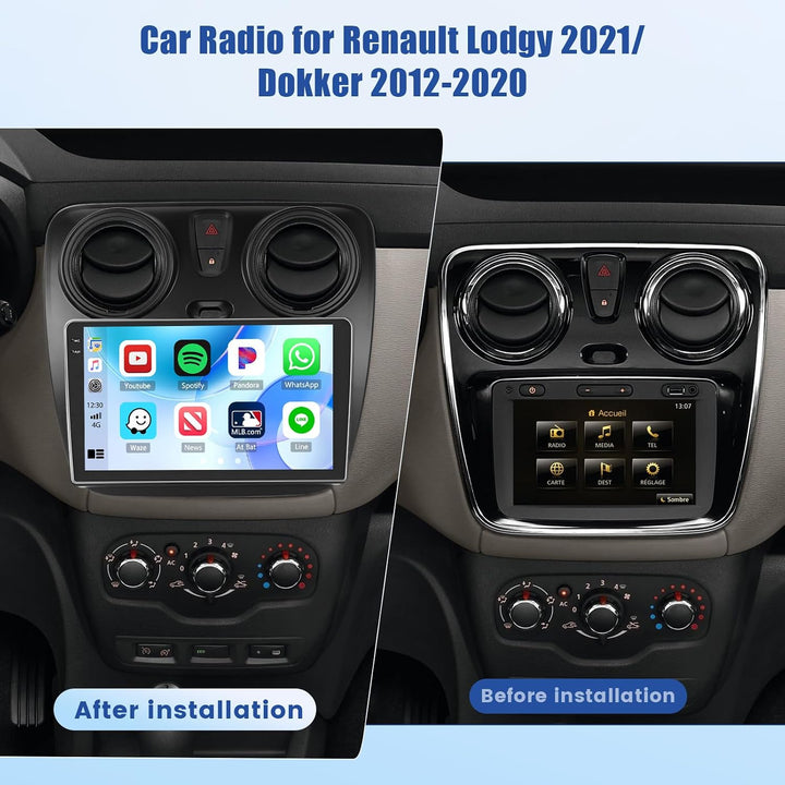 [4G+128G] Inefala Android 15 Autoradio für Renault Lodgy 2021/Dokker 2012-2020 mit Wireless Carplay