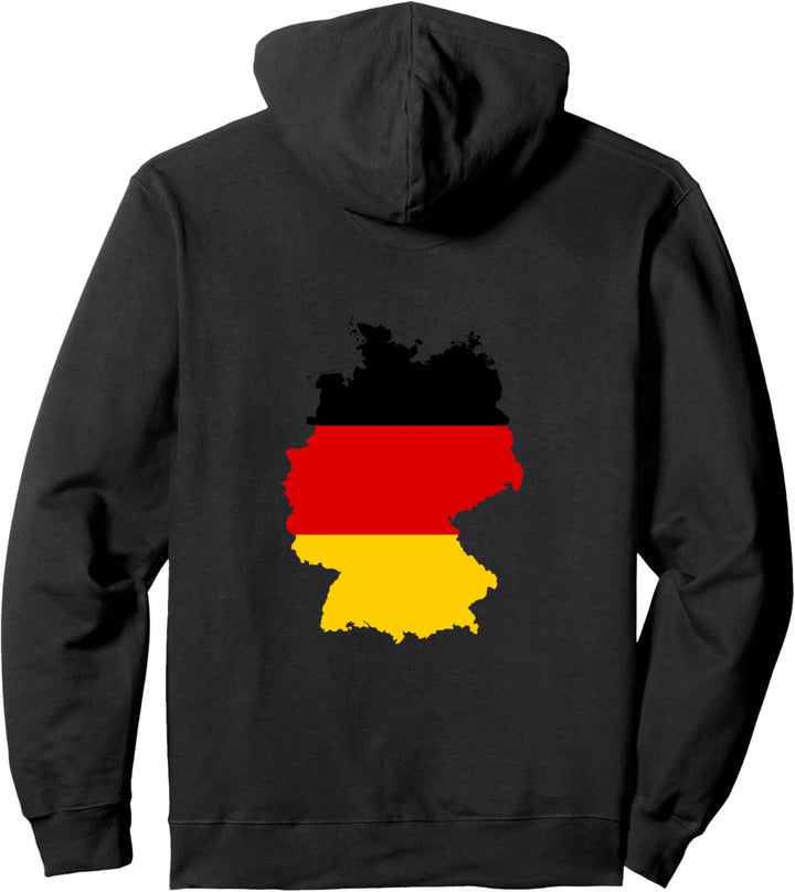 Deutschland Länderskizze auf Flagge Pullover Hoodie