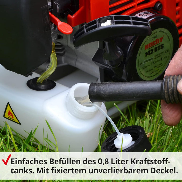 HECHT Benzin Freischneider Motorsense mit 2-Takt-Motor mit 2 PS – 43 cm und 25,5 cm Schnittkreis – i