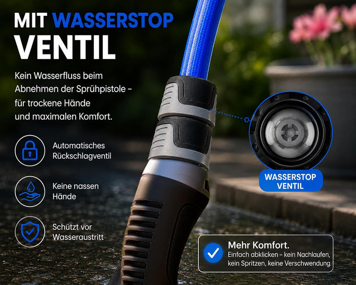 QUICK STAR Schlauchtrommel Pro, 30m + 2m Gartenschlauch zur Wandmontage 30 m Pro, 30 m Pro