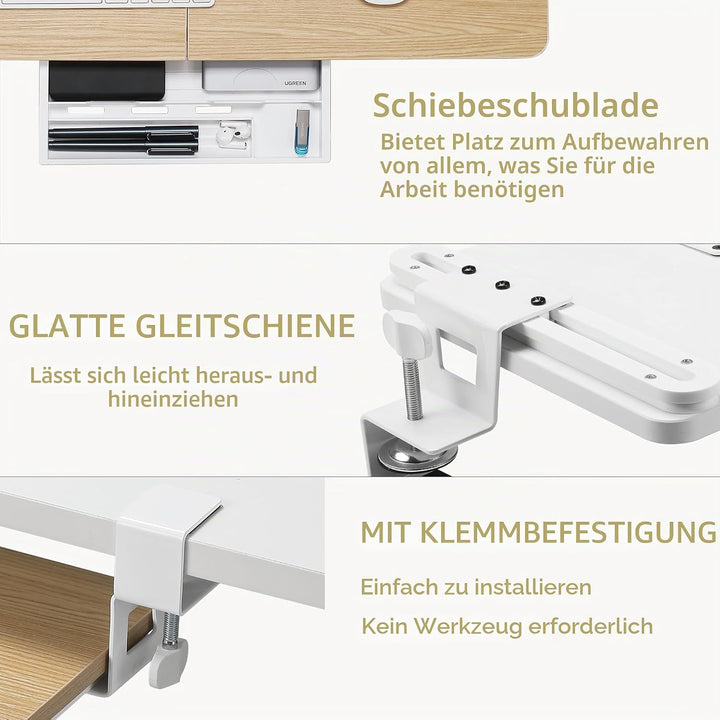 ETHU Tastaturablage unter dem Schreibtisch KBT68 (Eiche), Eiche
