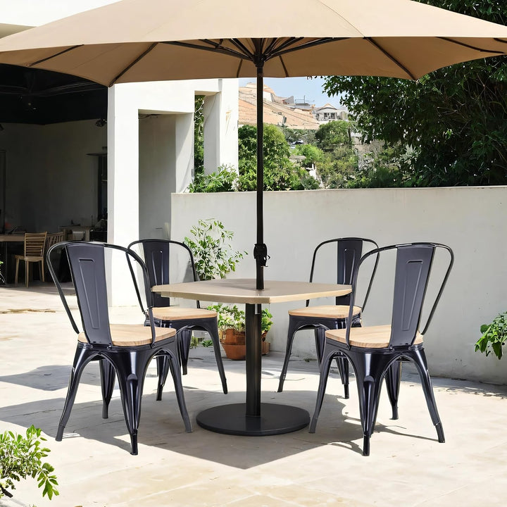 Duhome Metallstuhl Bistrostuhl aus Eisen Esszimmerstuhl mit Rückenlehne, Stapelbare Küchenstühle, Sc