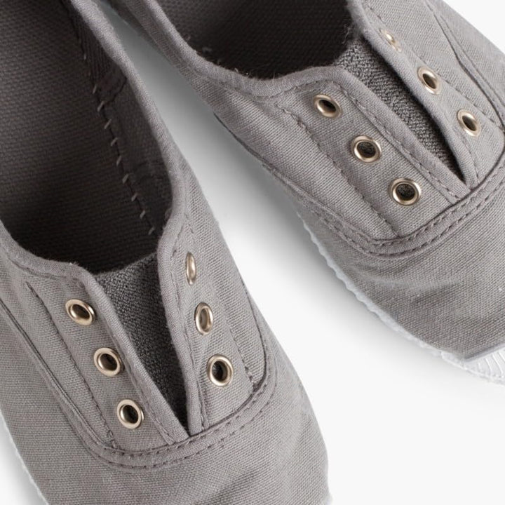 Pisamonas Leinwand-Sneakers Ohne Schnürsenkel Mit Gummispitze 21 EU Grau, 21 EU Grau