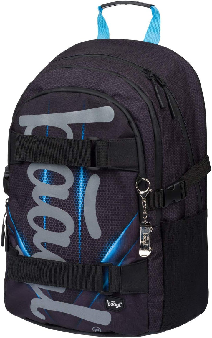 Baagl Schulrucksack Set Jungen 3 Teilig, Schultasche ab 3. Klasse, Grundschule Ranzen für Jungs mit