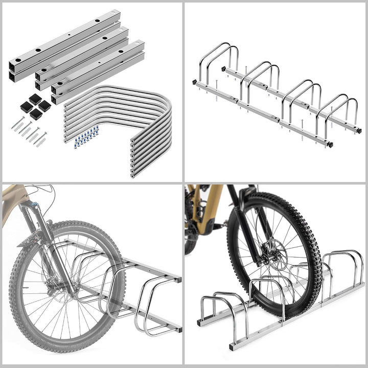 KADAX Fahrradständer für 4 Fahrräder für Boden oder Wandmontage, Fahrradhalter aus verzinktem Stahl