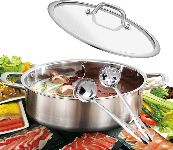 32 cm Hot Pot Suppentopf Shabu Potmit Doppelseitigem Teiler Edelstahl Topf Küche