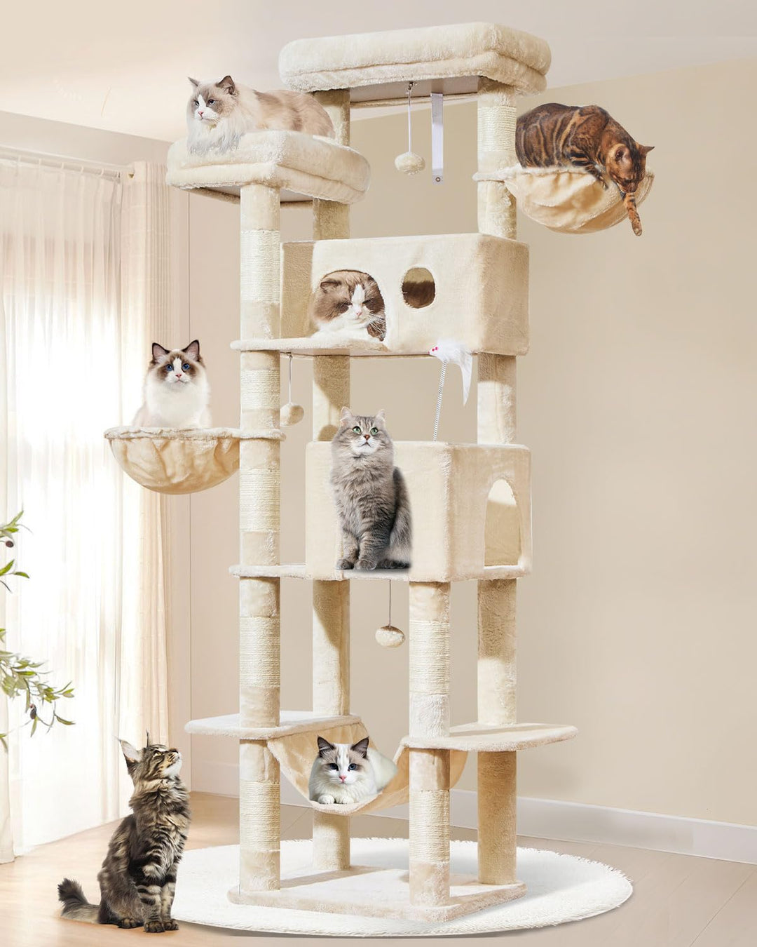Taoqimiao 193CM Kratzbaum Gross XXL, Katzenbaum Katzenbaum Grosse Katzen Stabil Katzenkratzbaum mit