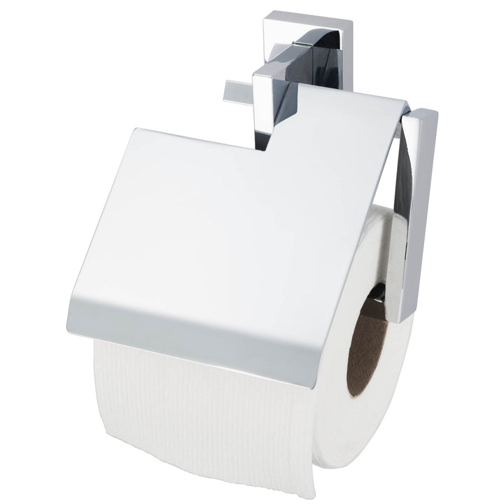 HACEKA Edge Papierrollenhalter mit Blende, verchromt, 1143811 Papierrollenhalter mit Deckel, Papierr