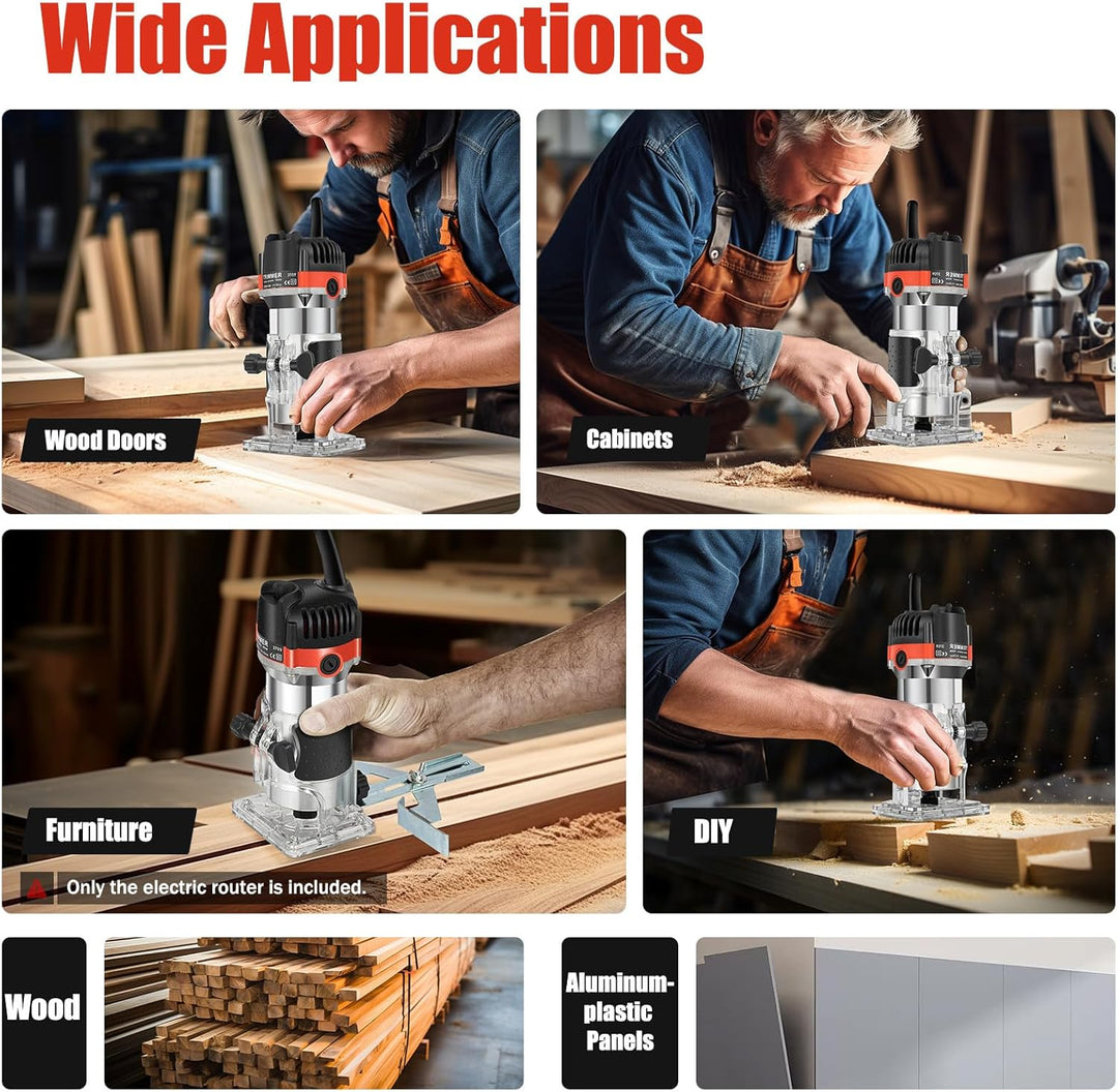1/4" Electric Holzfräse Kantenfräse Holzbearbeitung Oberfräse Holz Laminergerät Router Verbinder für