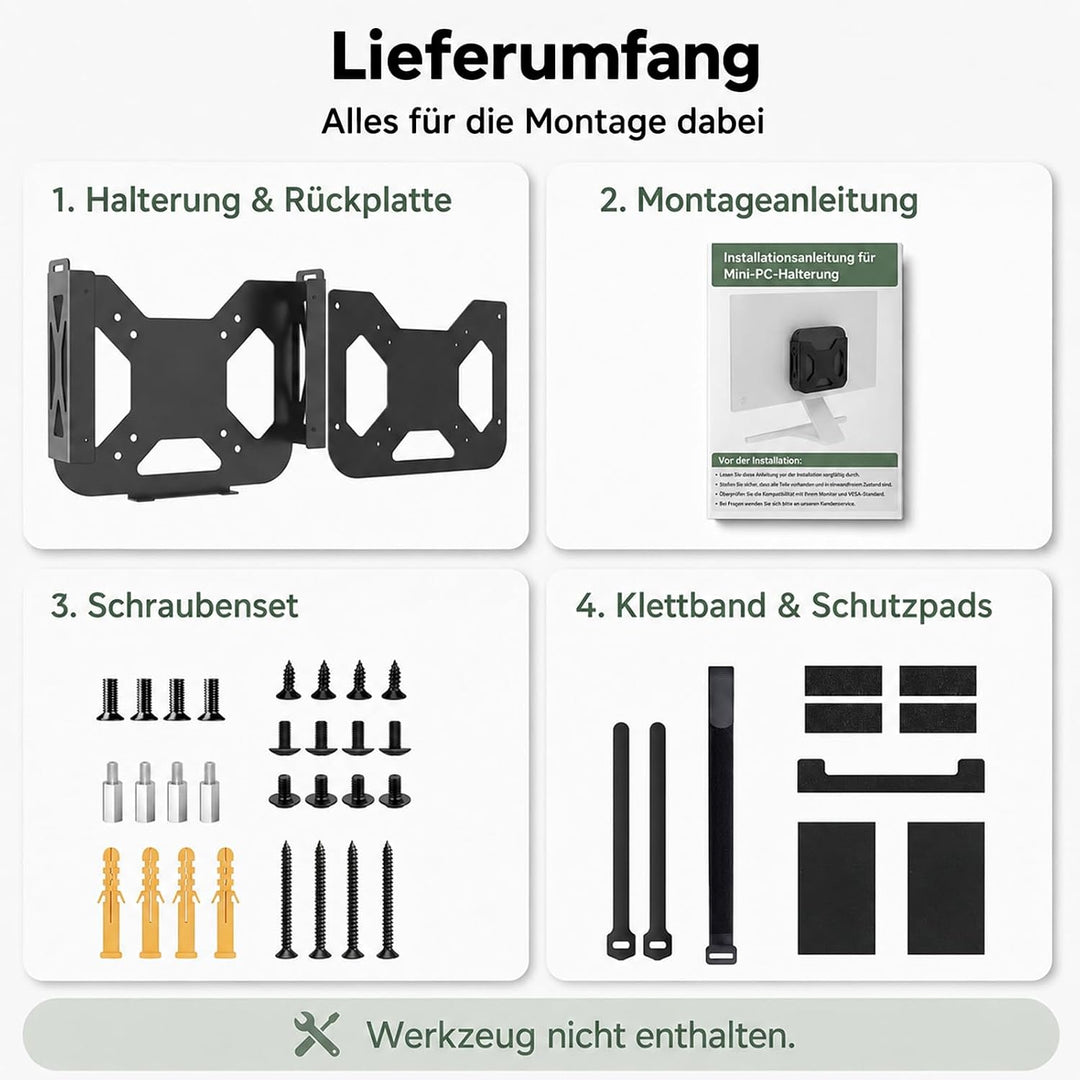 Yaotieci Metall Halterung für Mac Mini M1 / M2 / M2 Pro 2011-2023, Untertisch- &amp; Wandhalterung, VESA