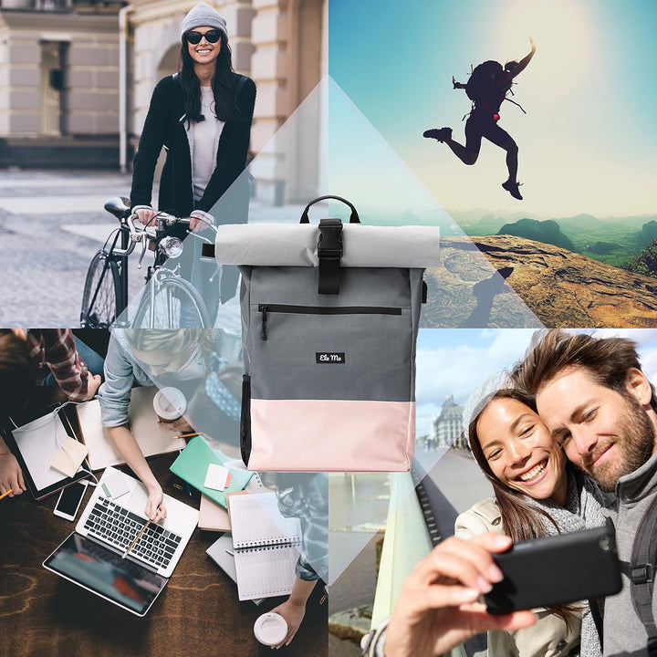 Ela Mo’s Rucksack Damen | Schön und Durchdacht | für Uni Reisen Freizeit Job | mit Laptopfach &amp; Anti