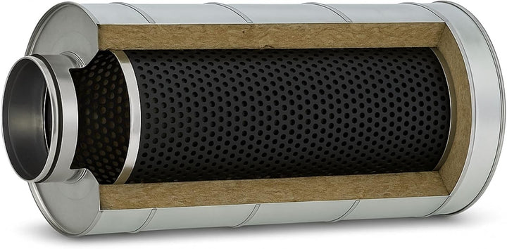 Weedness Vents Schalldämpfer 100 mm / 60 cm - Rohrlüfter Abluftschlauch Isoliert Grow Indoor Anbau K