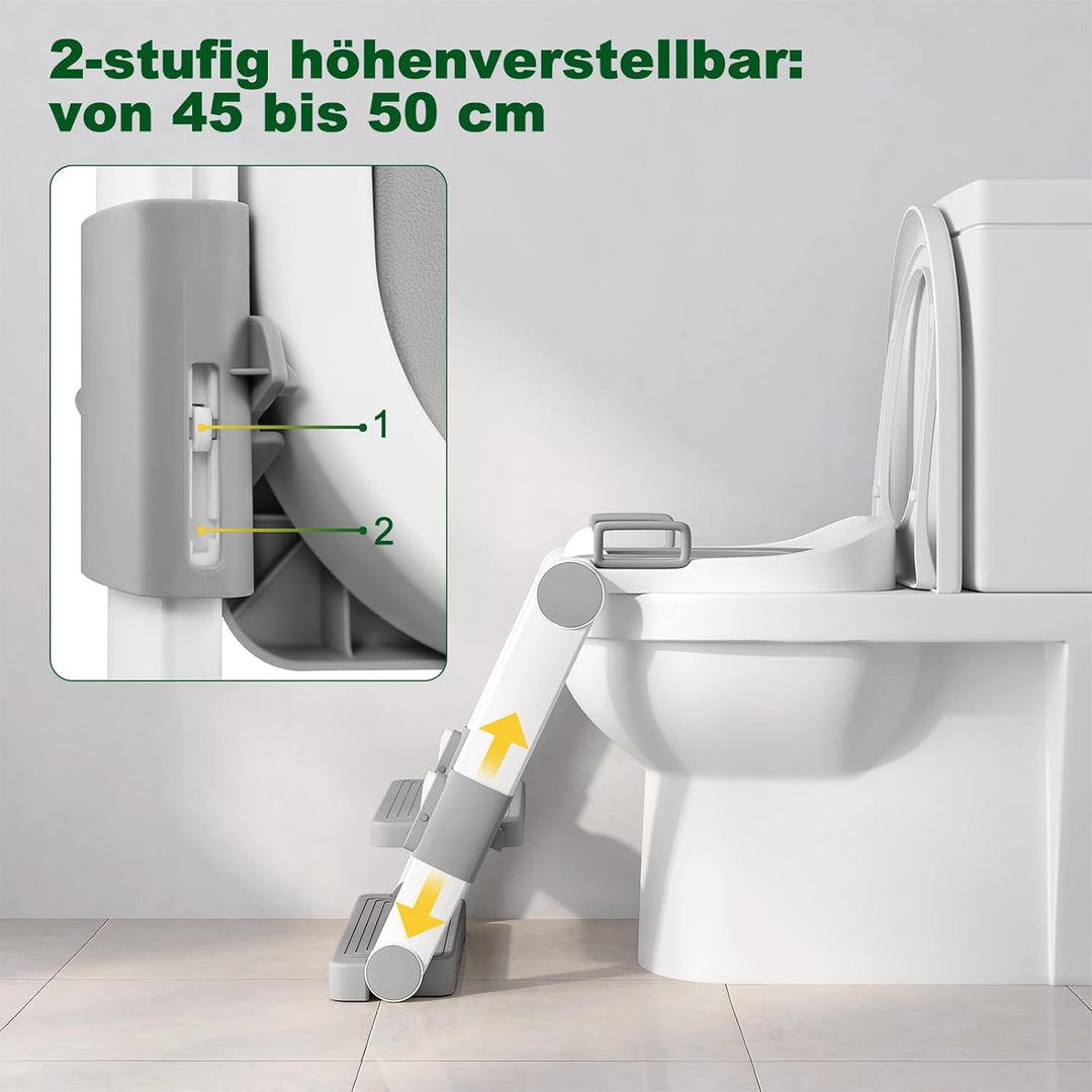 WOLTU Toilettensitz Kinder mit Treppe MONTAGEFREI, Toilettenaufsatz für Kinder, Toilettentrainer kla