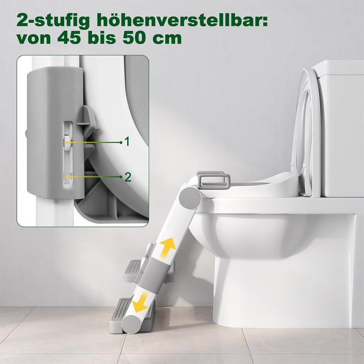 WOLTU Toilettensitz Kinder mit Treppe MONTAGEFREI, Toilettenaufsatz für Kinder, Toilettentrainer kla