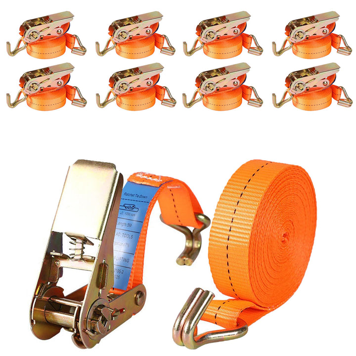 Spanngurte mit Ratsche Zurrgurt 10er Set Ratschengurt DIN EN 12195-2, 5 m 25 mm breit - belastbar bi