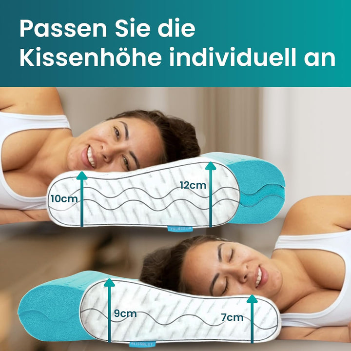 BLISSBURY Konturenkissen, verstellbares Memory-Schaum-Konturkissen | Halswirbelkissen bei Nackenschm