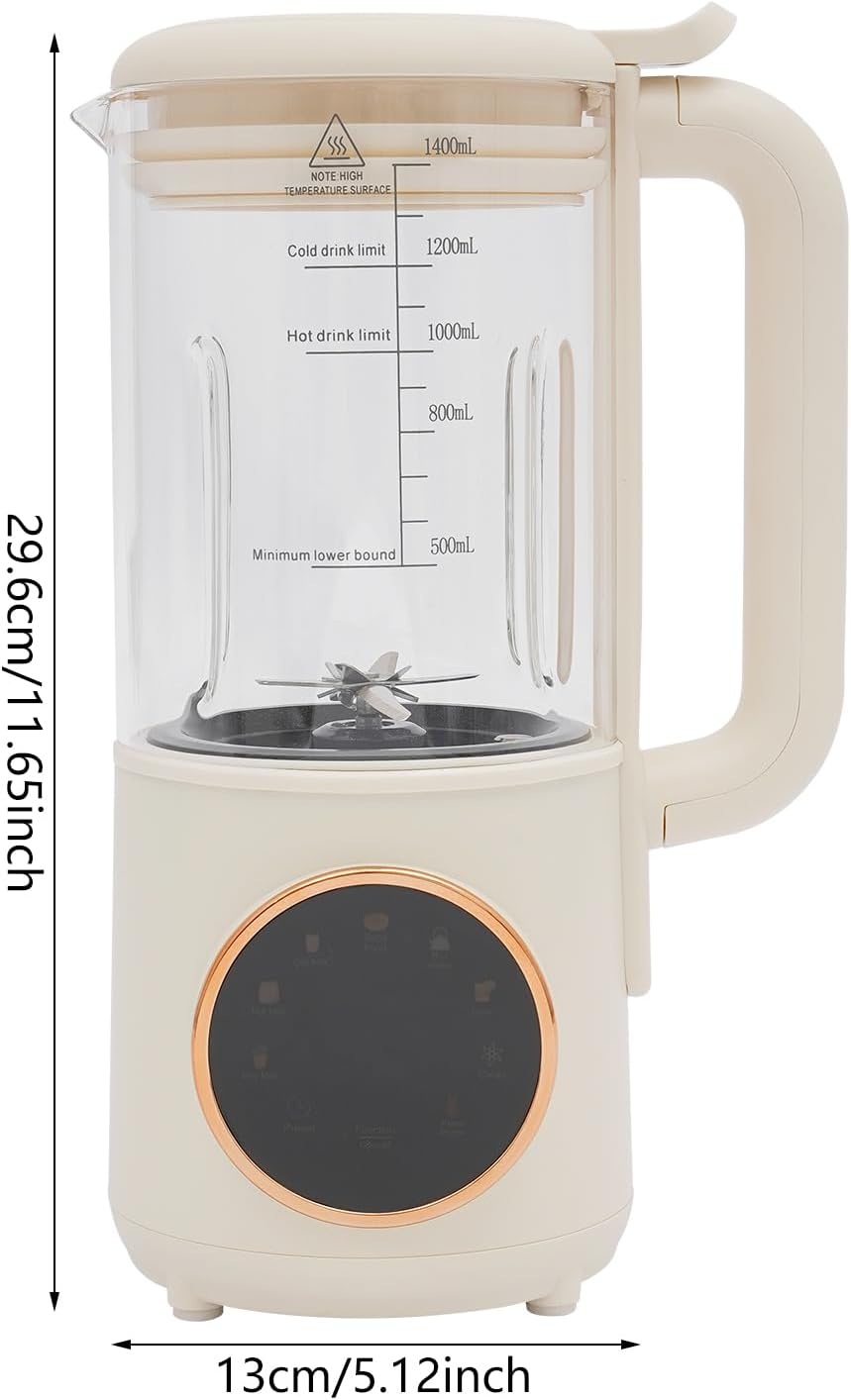 1.4L Automatische Sojamilchmaschine I Nussmilchmaschine mit 24h Timer, Selbstreinigung, 600W, 16 Kli