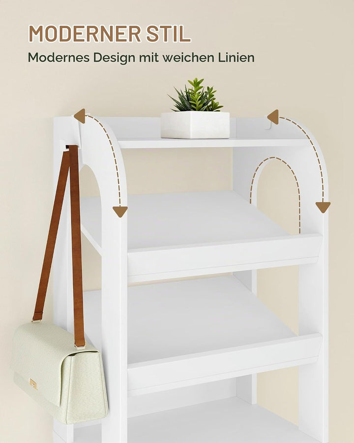 Hzuaneri Vertikales Schuhregal, 11 Ebenen Schmale Schuhregale, Holz-Schuh-Organizer für Schrank, Ein