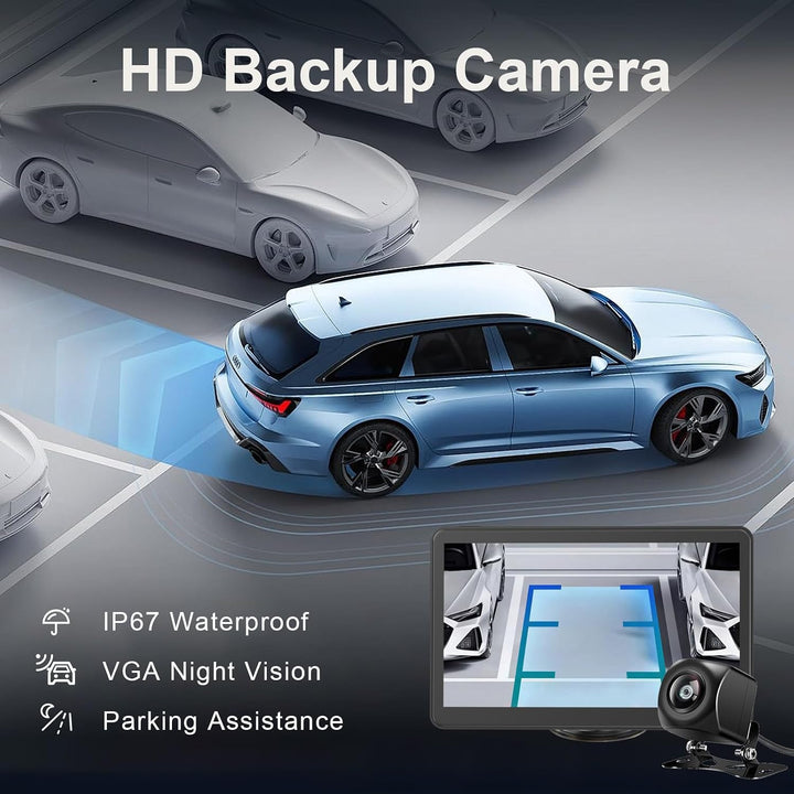 7" Drahtloses Tragbares Car Play Display für Apple CarPlay &amp; Android Auto mit Rückfahrkamera, Blueto