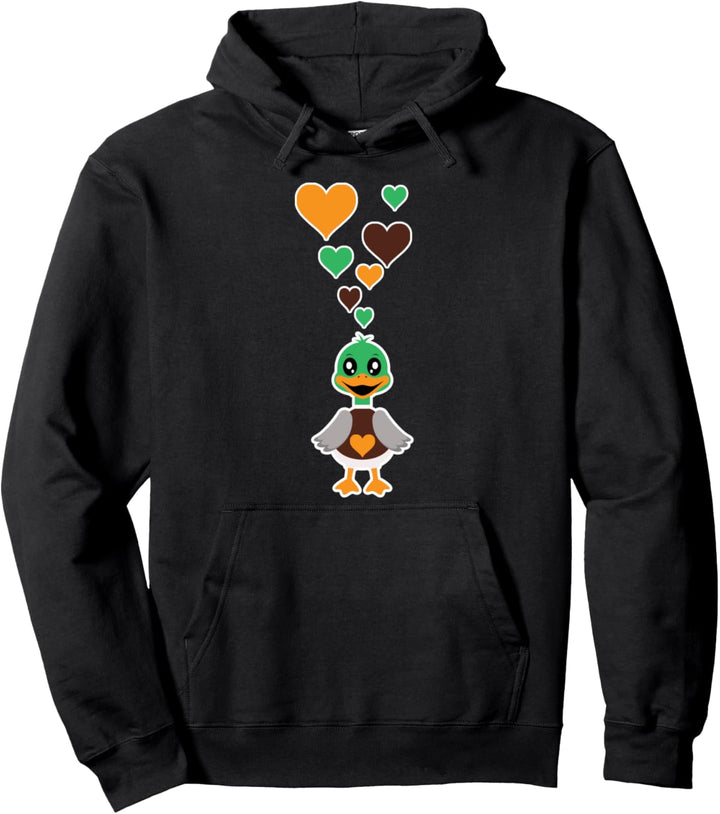 Nette Ente mit Herzen Pullover Hoodie