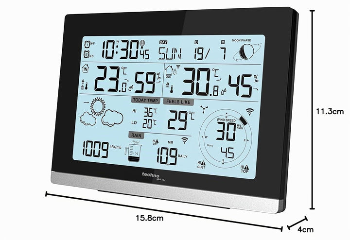 techno line WS 1750 Funk Wetterstation mit Multisensor und Regenmesser