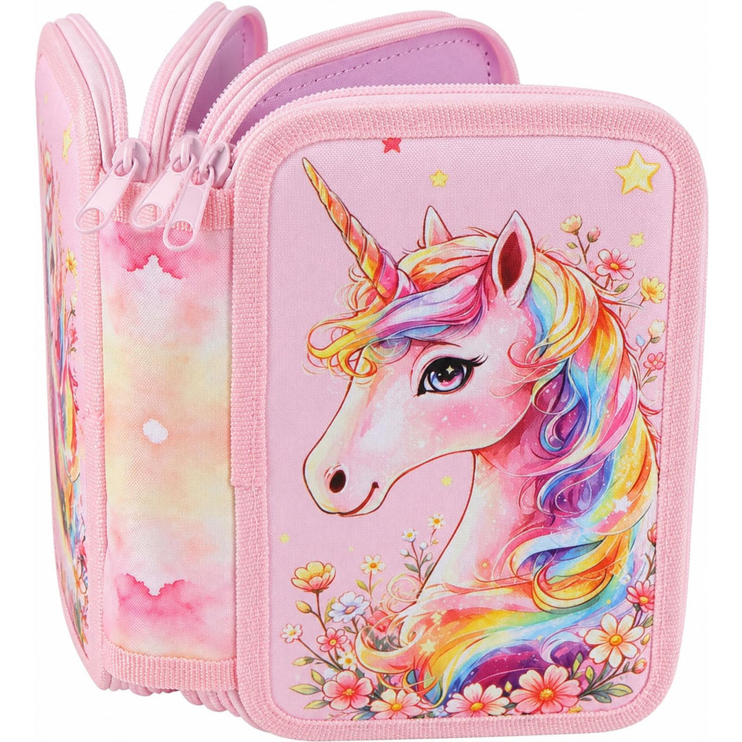 Federmäppchen Mädchen,Spiel Federmäppchen 3 Fächer,Geschenk zur Einschulung Federtasche Mädchen, Fed