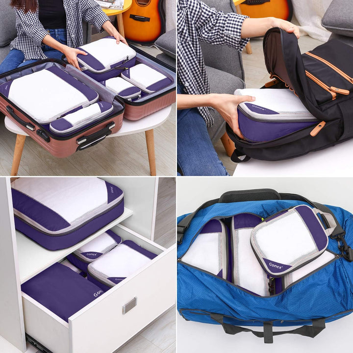 Compression Packing Cube 6-teilig, Gonex Robust &amp; Langlebig Verpackungswürfel, Packtaschen, Kleidert