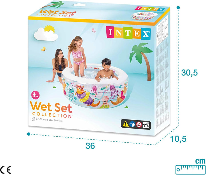 Intex Aquarium Pool, mehrfarbig, 152x152x56 cm, 58480NP Single, Single
