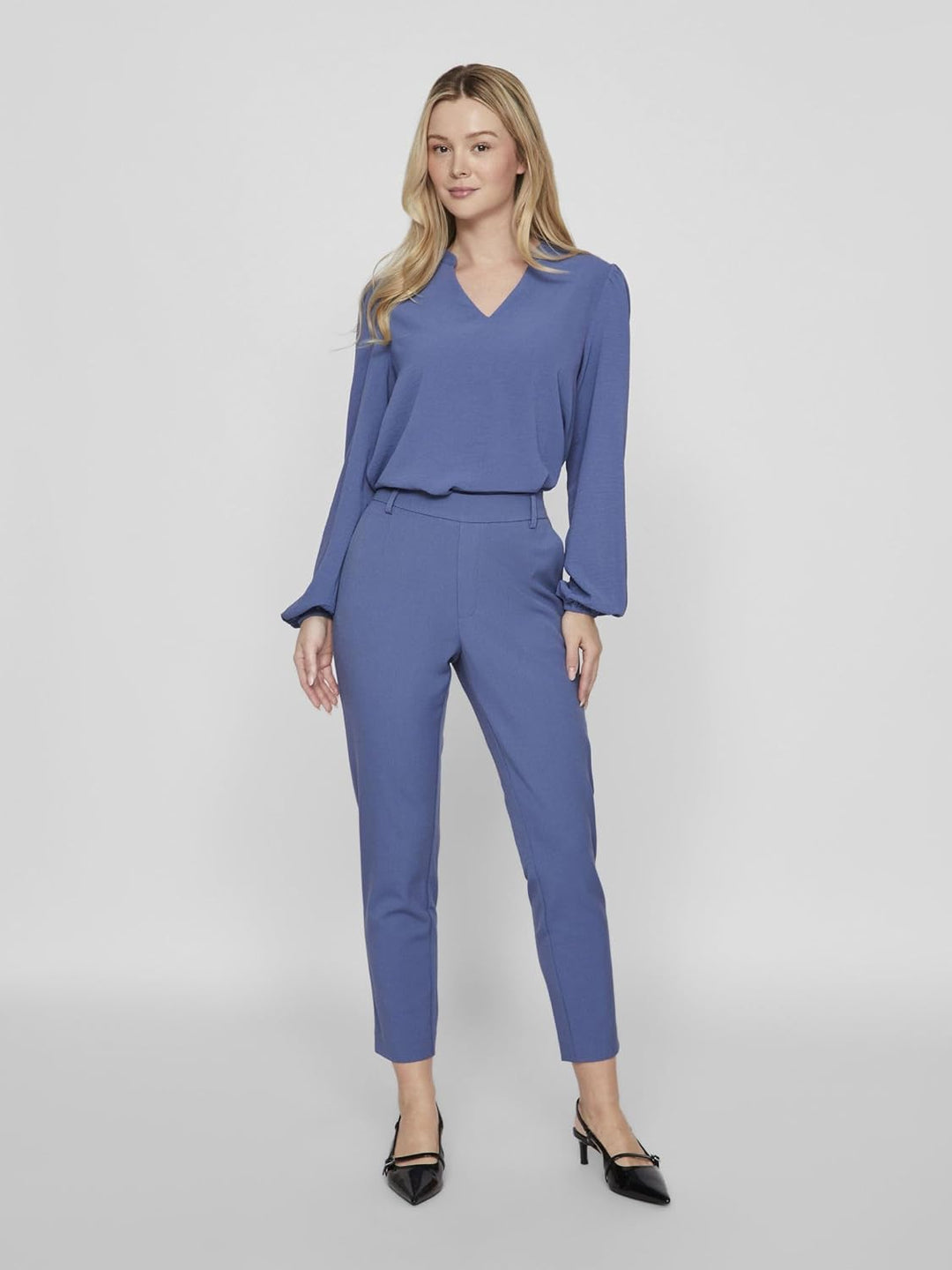 Vila Female High Waist Hose VIVARONE Slim Fit 36 Blau, 36 Blau