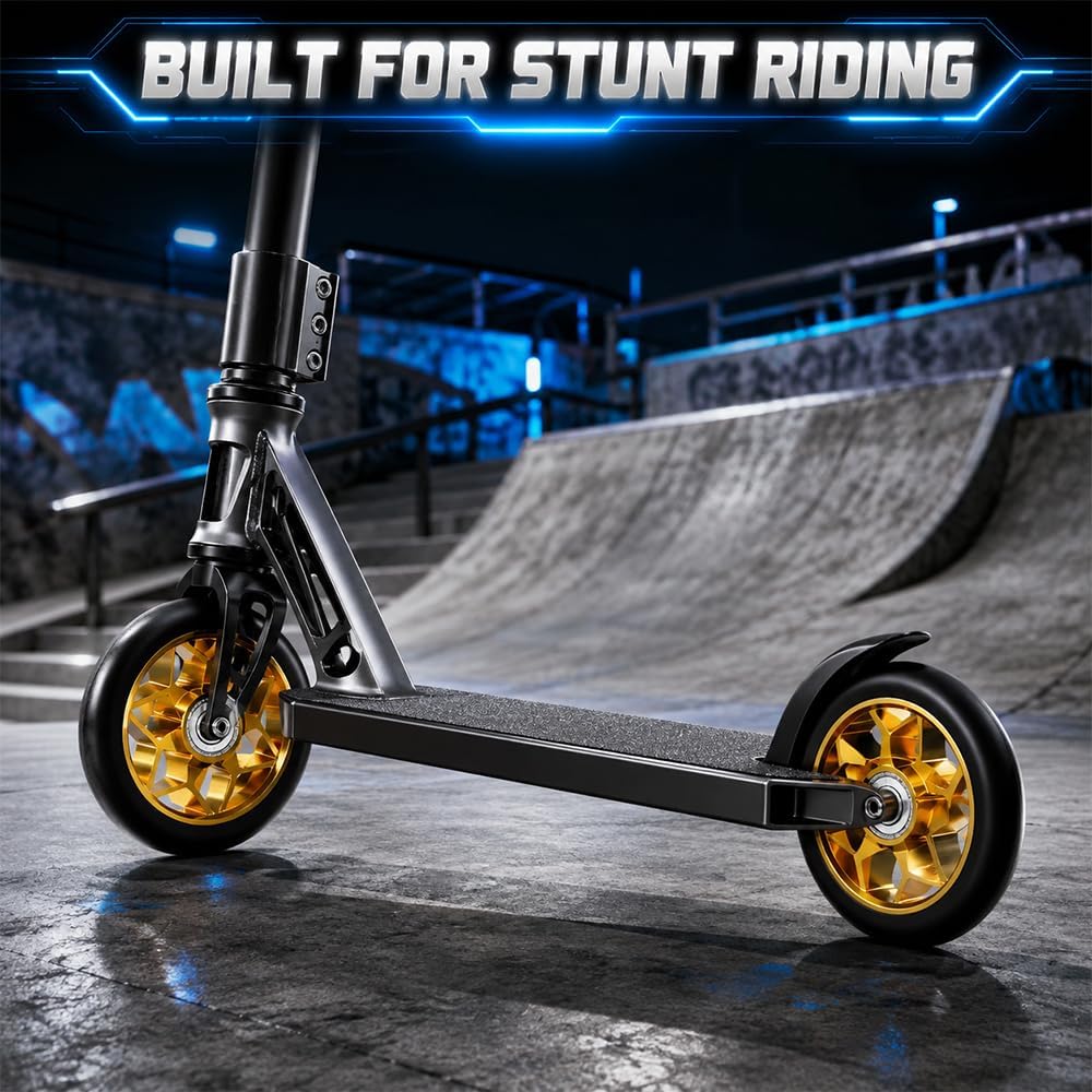 Stunt Scooter Reifen, 2 Pcs Stunt Scooter Rollen 110mm mit ABEC-9 Lager Gelb, Gelb