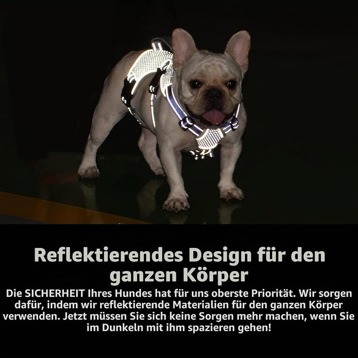 Huntboo Panikgeschirr für Hunde, Sicherheitsgeschirr Hund Ausbruchsicher, Vollständig Reflektierende