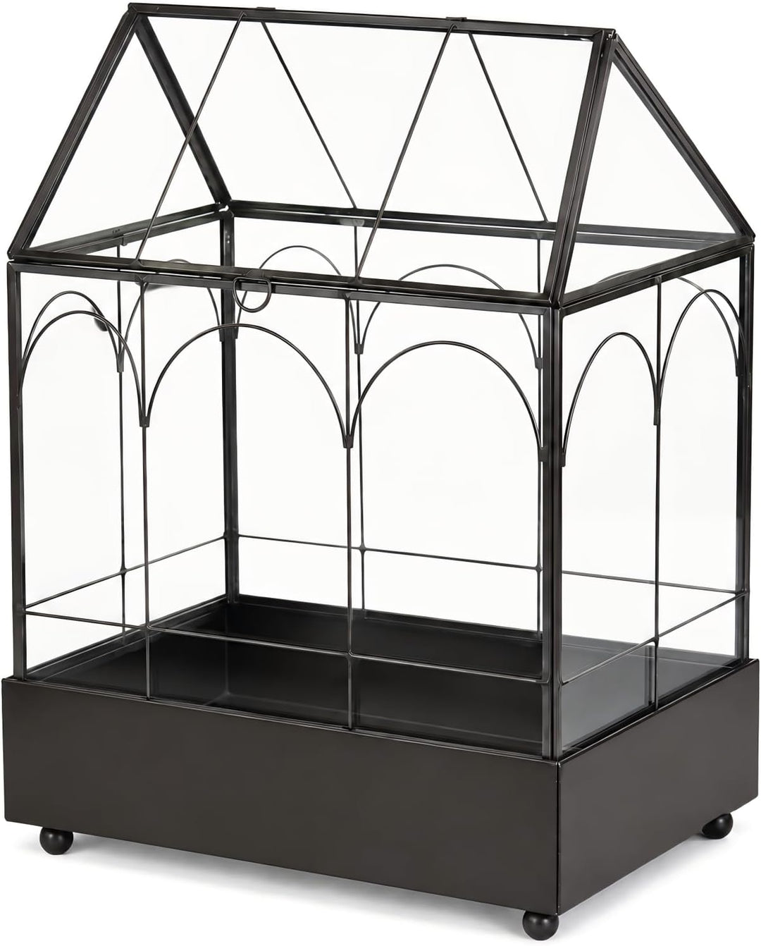 YIMORENCE V Grosses hohes Glaspflanzen-Terrarium – Haus Sukkulenten Terrarium Kit mit Lippe und Tabl
