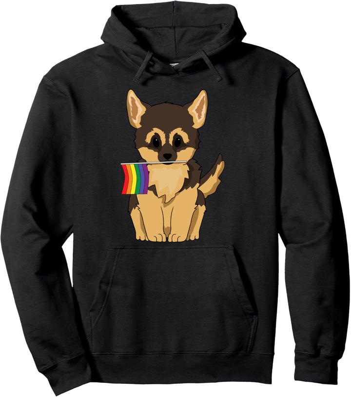 LGBT Deutscher Schäferhund Regenbogenflagge Pullover Hoodie