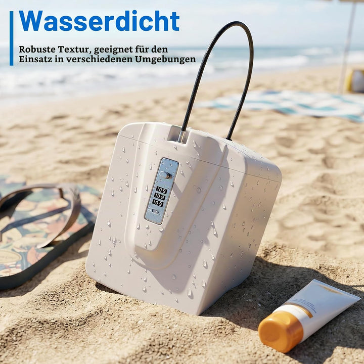 Strandsafe zum Anketten, Tragbare Strandtresor mit Zahlen | Strandsafe zum Anketten, Tragbare Strand
