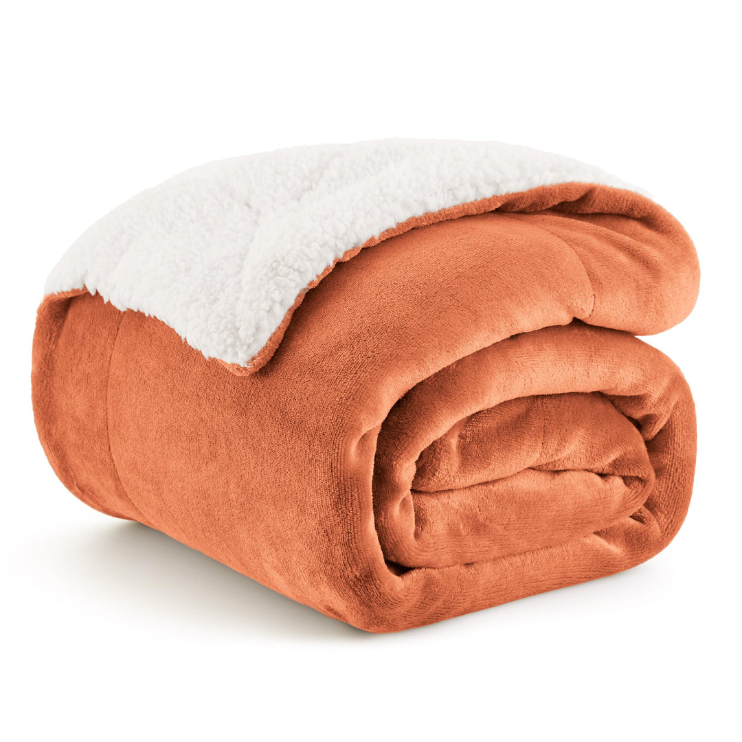 BEDSURE Sherpa Kuscheldecke Flauschig 150x200 - Sofadecke, Orange Mango Orange 150 x 200 cm, Mango O