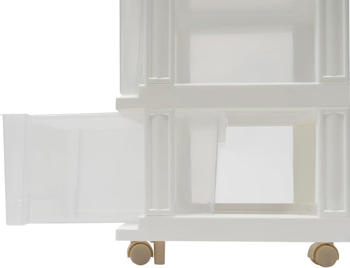 5-Schubladen-Organizer, Aufbewahrungsbox, Schubladenschrank mit 4 Rädern, Aufbewahrungsschubladen Sy