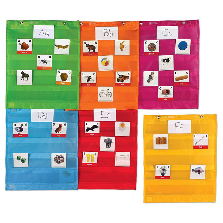 Learning Resources Magnetische, viereckige Organiser-Taschen, Rosa Satz mit 6 Stück, Satz mit 6 Stüc