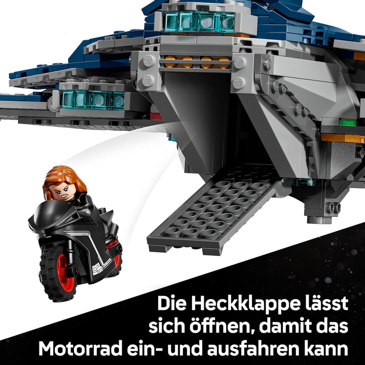 LEGO | Marvel Avengers: Age of Ultron Quinjet – Superhelden Spielzeug Flugzeug mit Motorrad und 5 Mi
